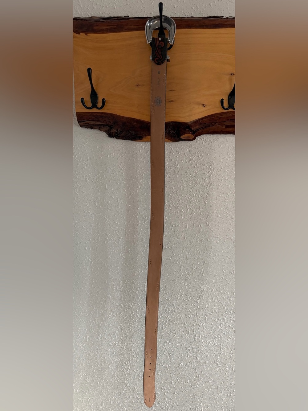 Tony Lama Western Leather Belt - Picture 3 of 8